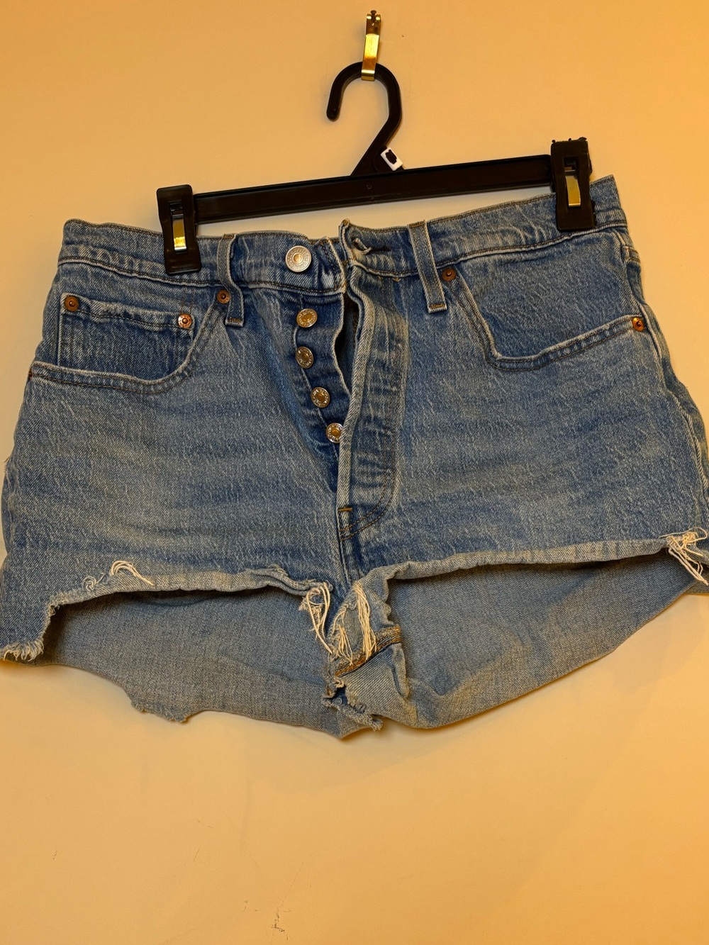 Levi's 501 Light Blue Button-Fly Denim Cutoff Shorts